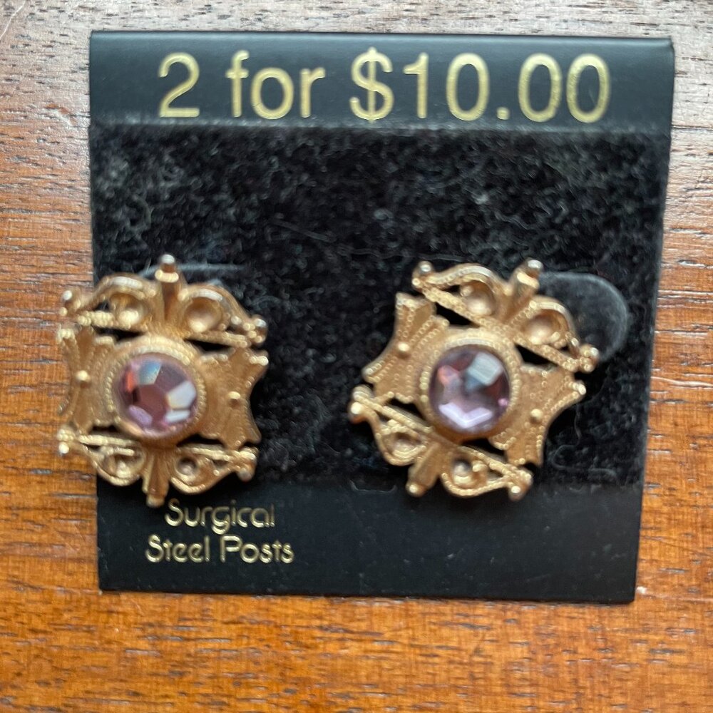 Bundle 3 pairs of earrings for $12. Vintage Montgomery Ward Gold Tone Earrings.